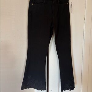 Frame Denim Noir Le High Flare Crop Cutout, Size 27, NWT